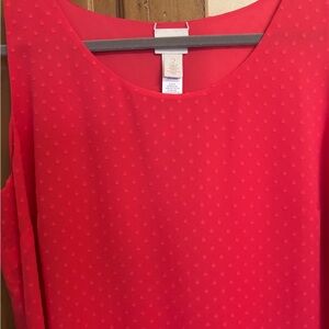 Chico's Vibrant Red Textured Blouse